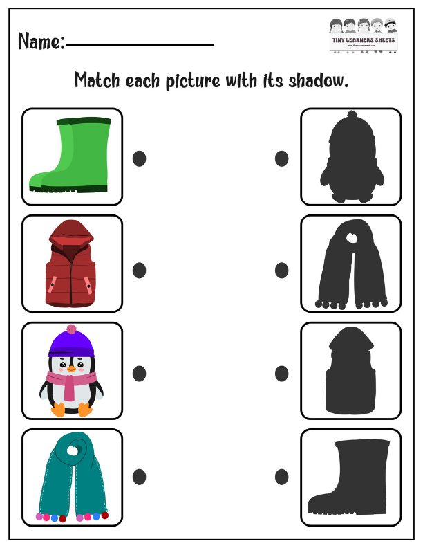 Winter Shadow Matching Sheet